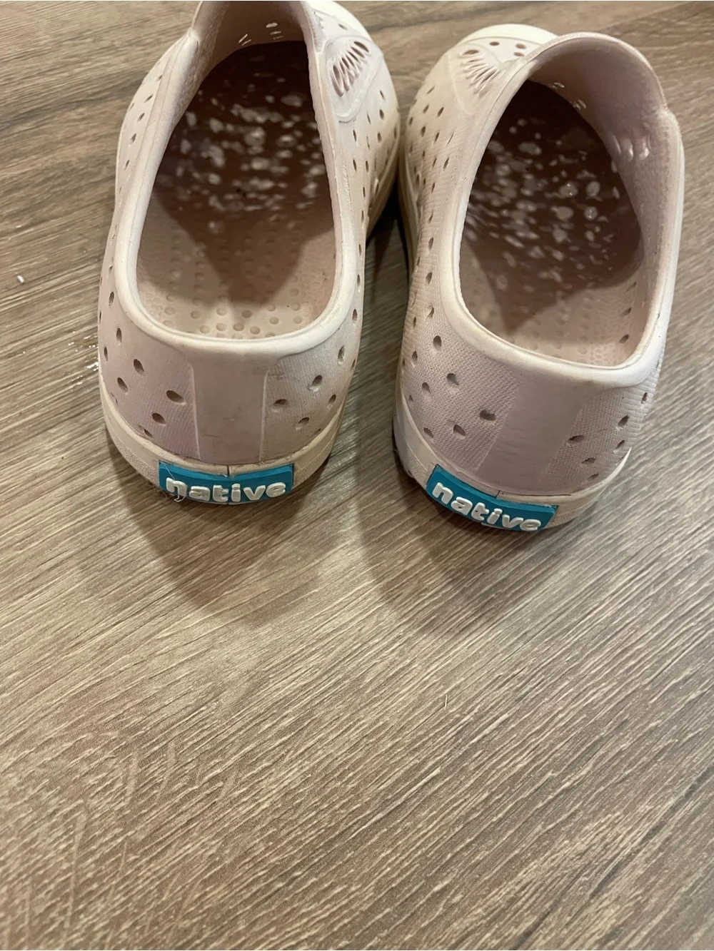 Native Kids Shoes - Light Pink and White Slip-On Sneakers